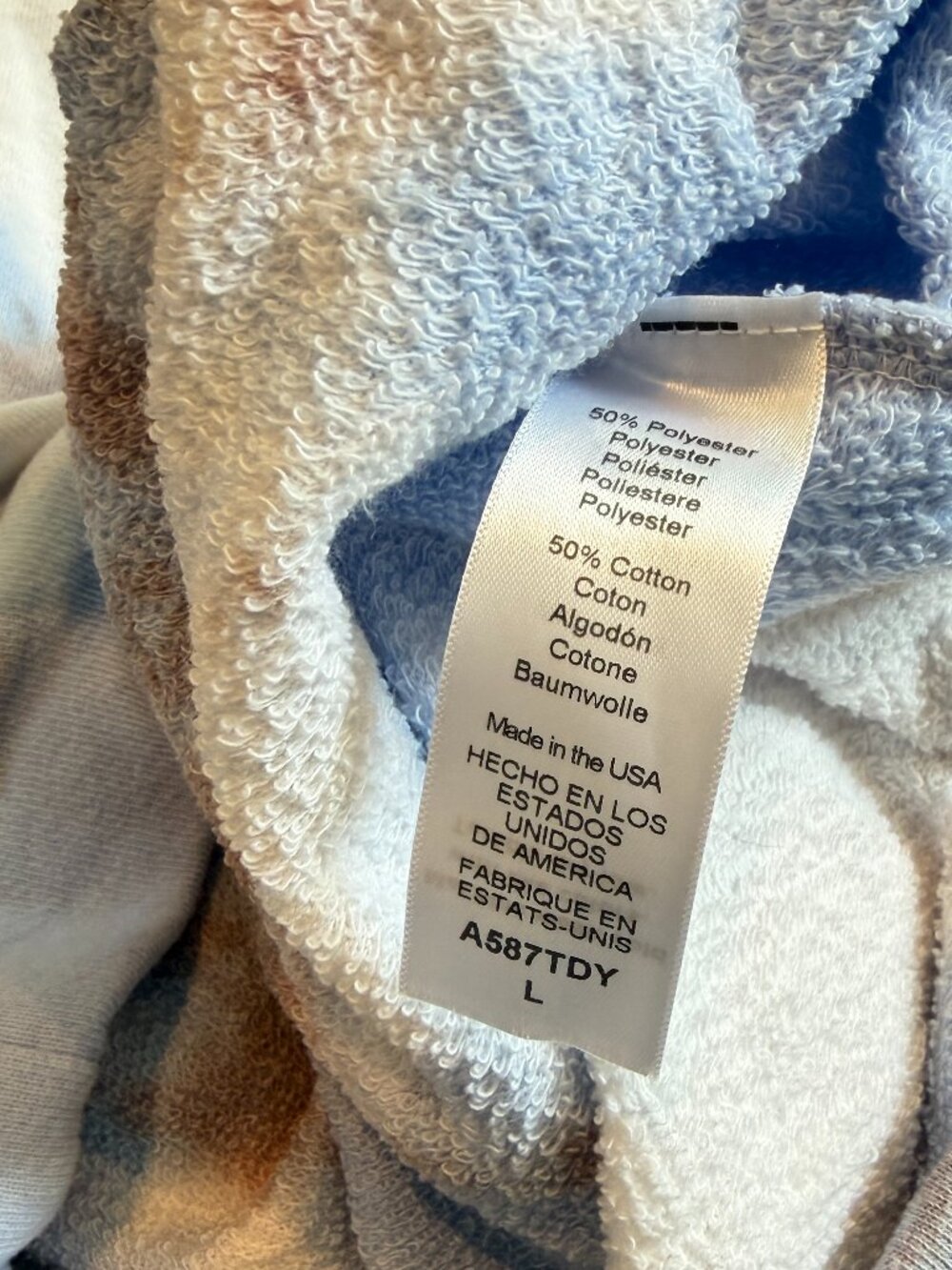 Michael Stars Blue Brown Tie Dye Sweatshirt - Picture 6 of 7